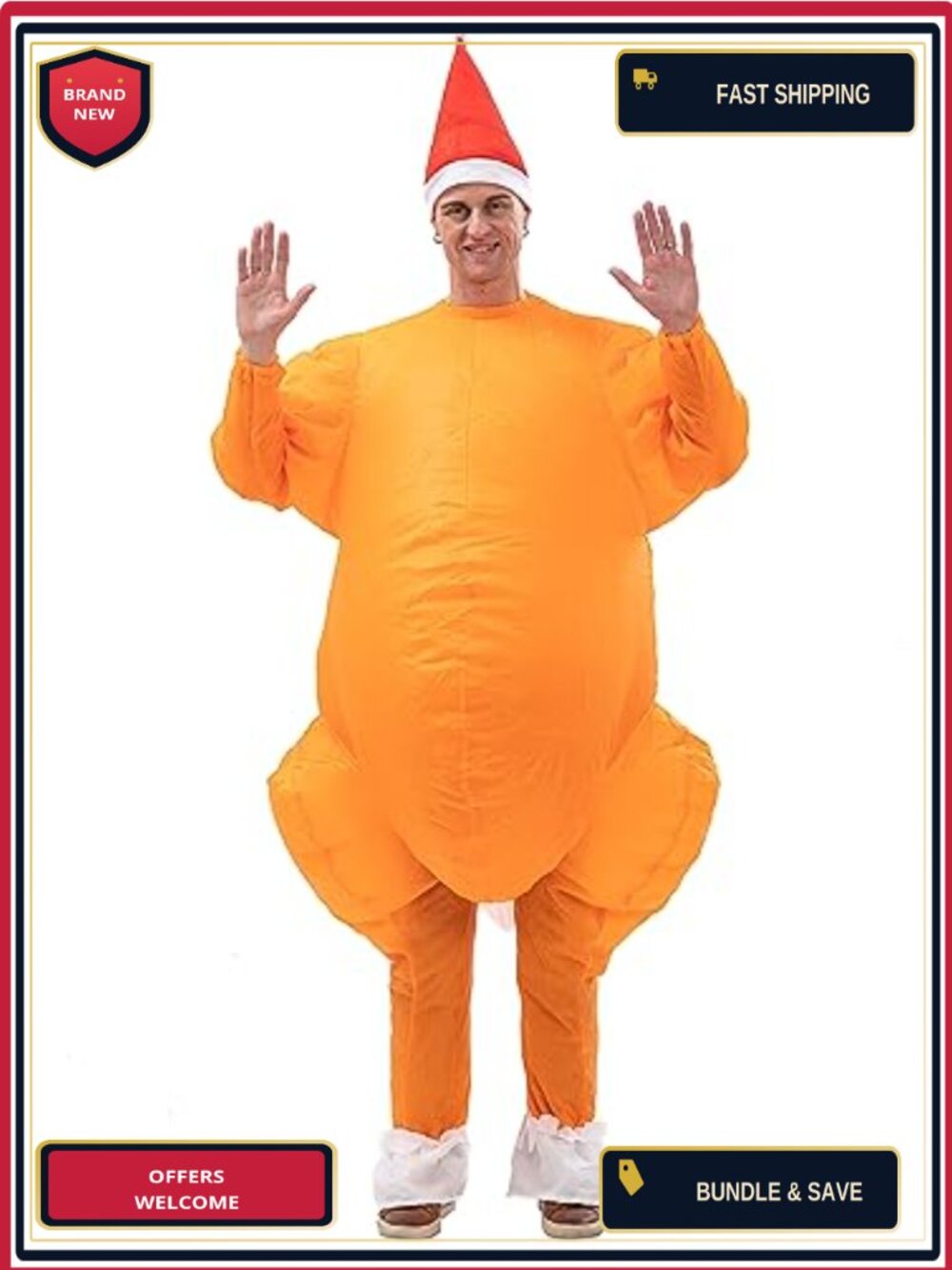 Inflatable Turkey Costume Blow Up Chicken Suit Halloween Thanksgiving